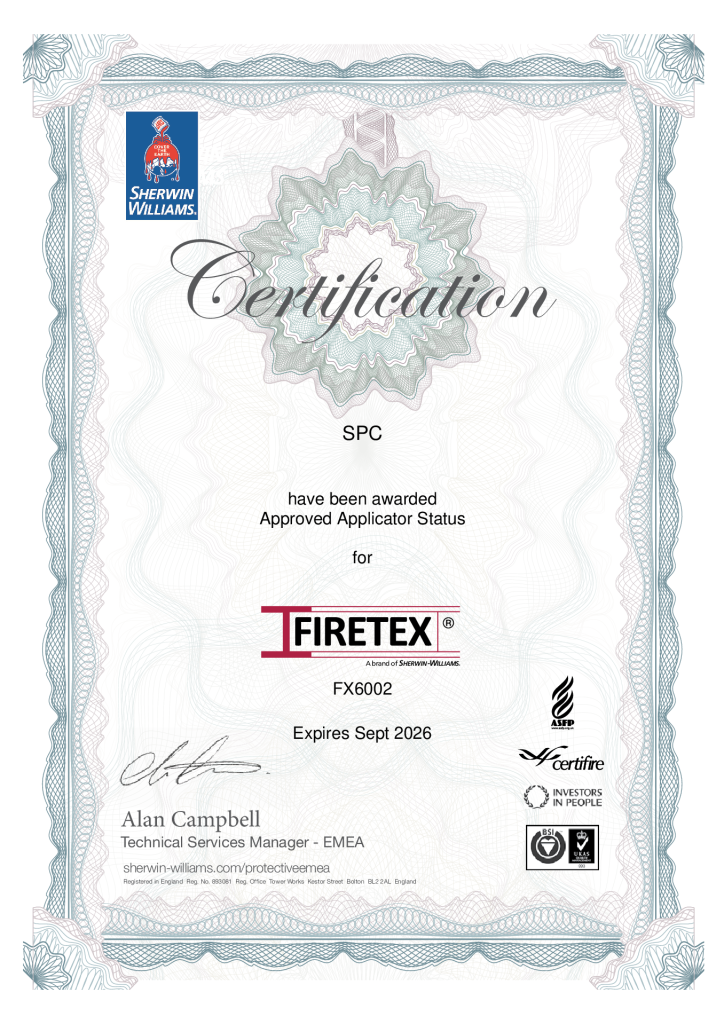 FIRETEX – FX6002 – Approved Applicator Status
