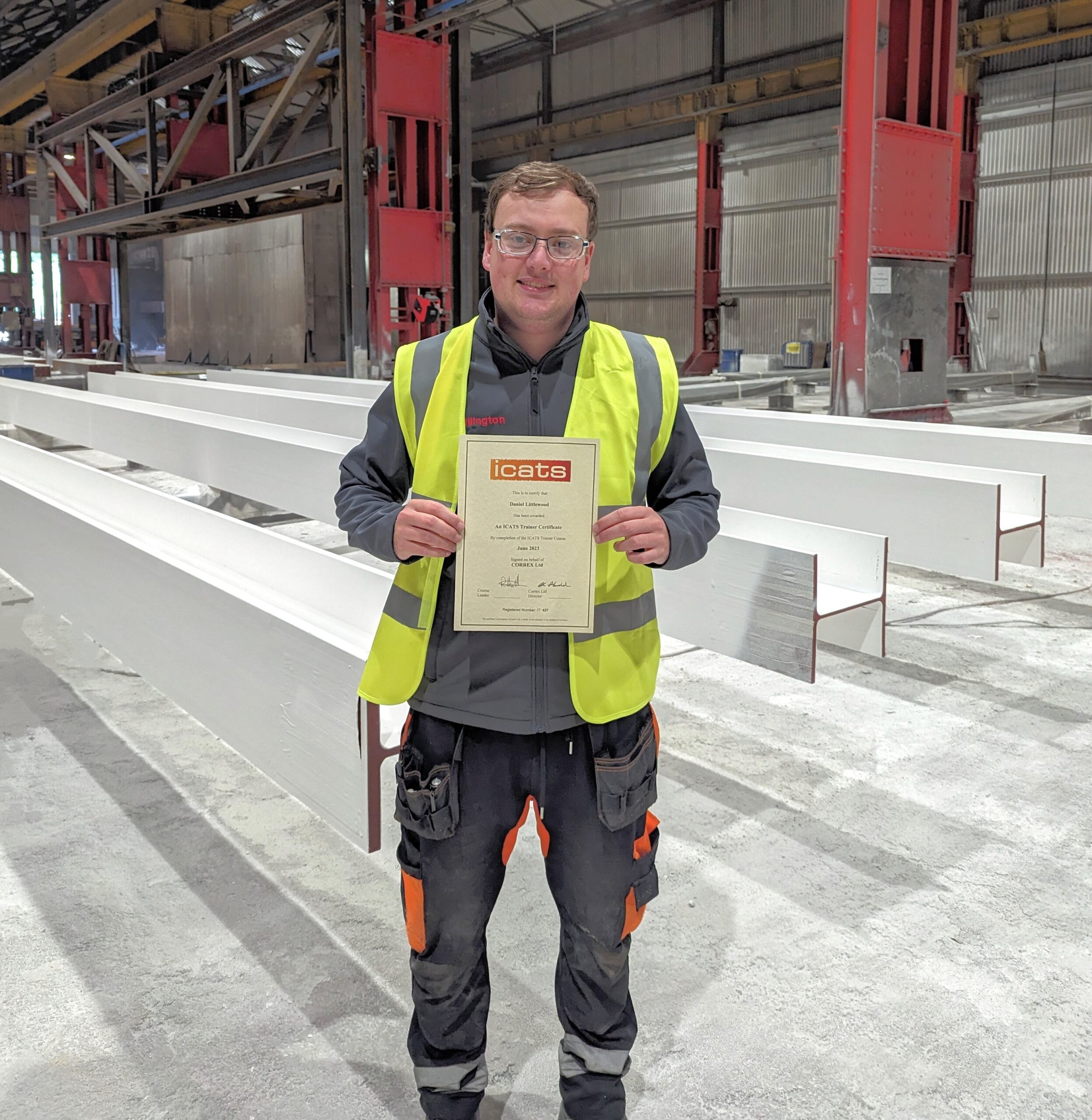 dan receives icats trainer certificate